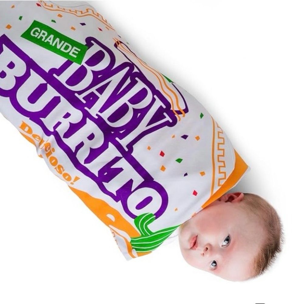 Baby Burrito Swaddle Blanket - Colorful Logo Print